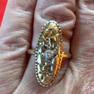 1970s vintage Alaska gold nugget ring with diamond